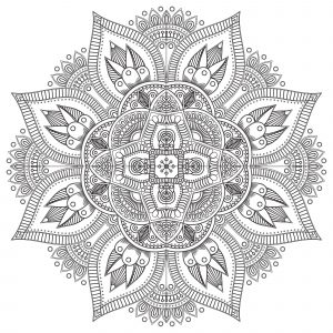 Anti-Stress-Mandala in Form einer Blume