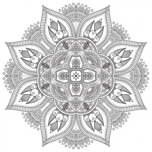 Anti-Stress-Mandala in Form einer Blume (Thematische Mandalas : Zen & Anti-Stress)