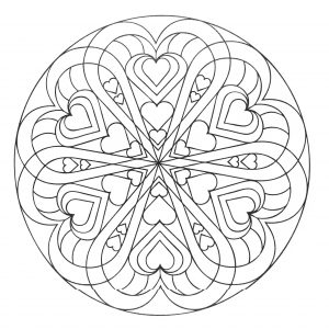 Schönes Mandala Mit Verschlungenen Herzen