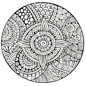 Abstraktes & blumiges Mandala (Thematische Mandalas : Zen & Anti-Stress)