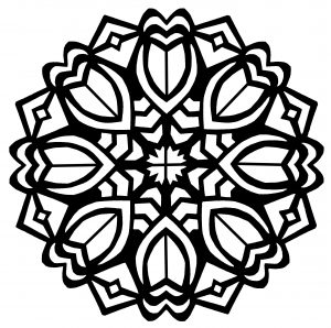 Mandala im Art-Deco-Stil mit Tulpen