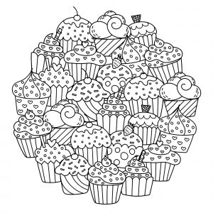 Cupcakes in einem Mandala