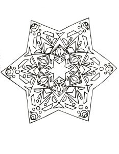Handgezeichnetes sternförmiges Mandala
